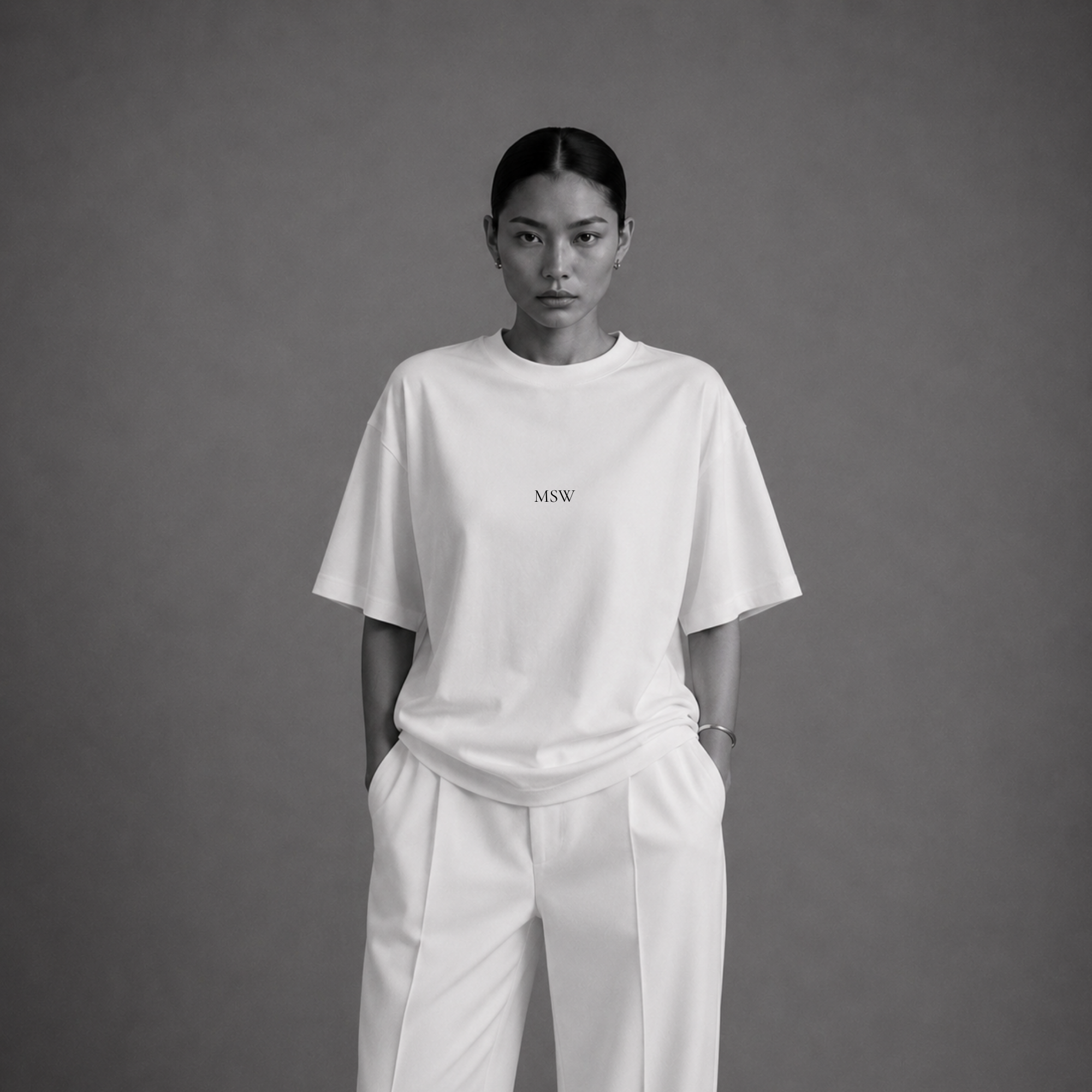 MSW™ Logo Oversized Tee — White