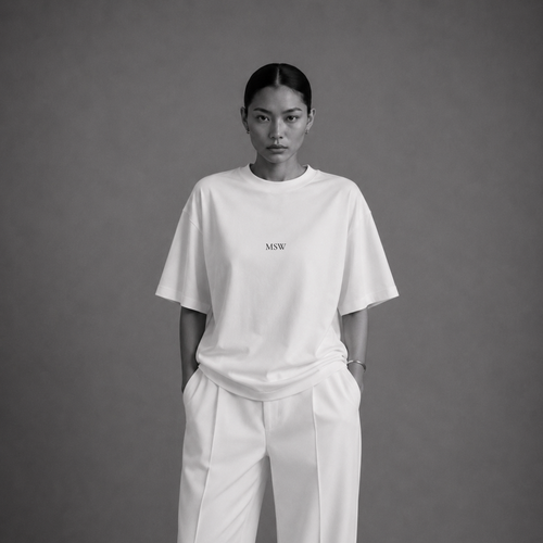MSW™ Logo Oversized Tee — White