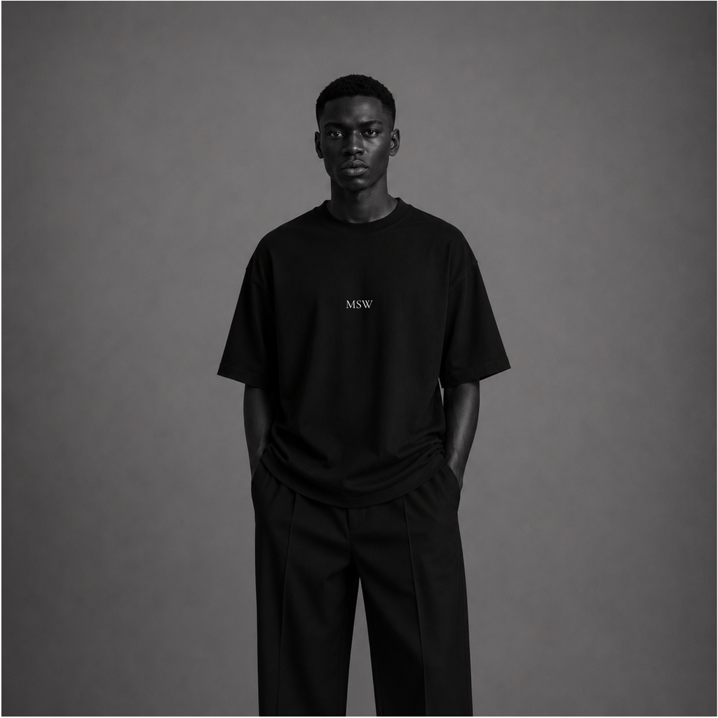 MSW™ Logo Oversized Tee — Black