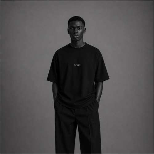 MSW™ Logo Oversized Tee — Black